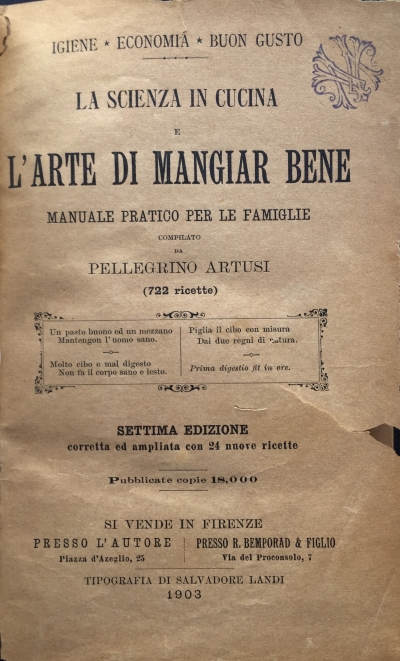 Copertina  La scienza in cucina e l'arte di mangiare bene : manuale pratico per le famiglie