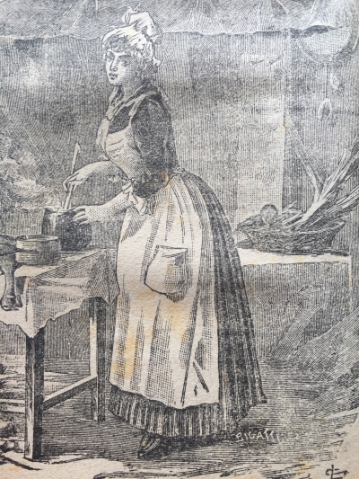 Copertina  La Vera cuciniera genovese facile ed economica ossia maniera di preparare e cuocere ogni sorta di vivande all'usanza di Genova premessovi un elenco dei vocaboli attinenti alla cucina menzionati nel corso di questa operetta colle rispettive voci genovesi ed aggiuntovi in fine un indice generale